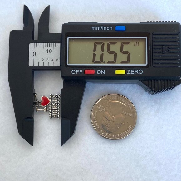 Sterling Silver 925 "I Love Horses" Red Heart Charm Pendant Equestrian Horse - Picture 10 of 12